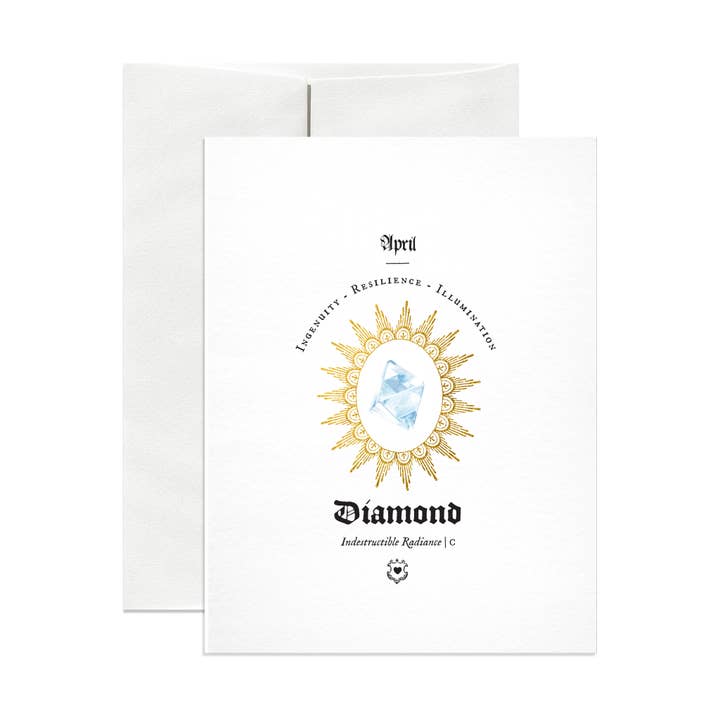April Birthstone Foil Greeting Card for wholesale by Open Sea