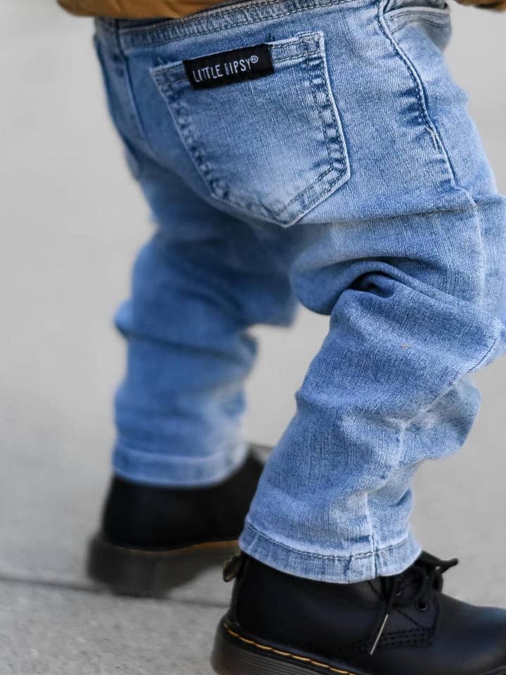 Little Bipsy - Vente Jean – enfant - Denim vieilli à coupe décontractée7