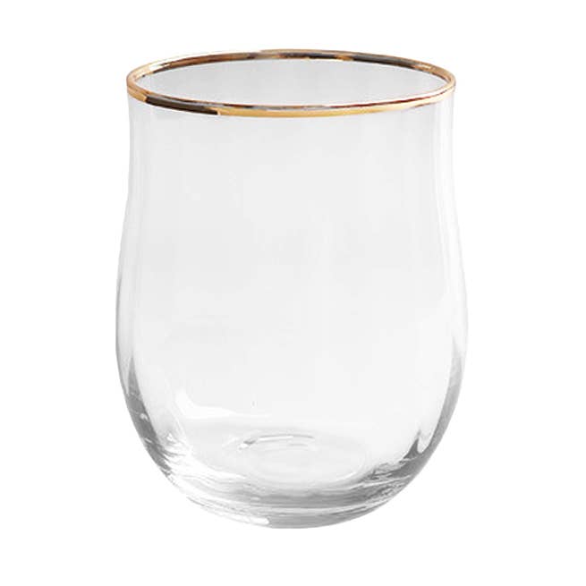“Petal” Tumbler Crystal Glass with Gold Rim for wholesale by TUTU Home