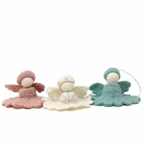 Global Crafts - Vente Objets de décoration - Ornement en feutre d'ange blanc3