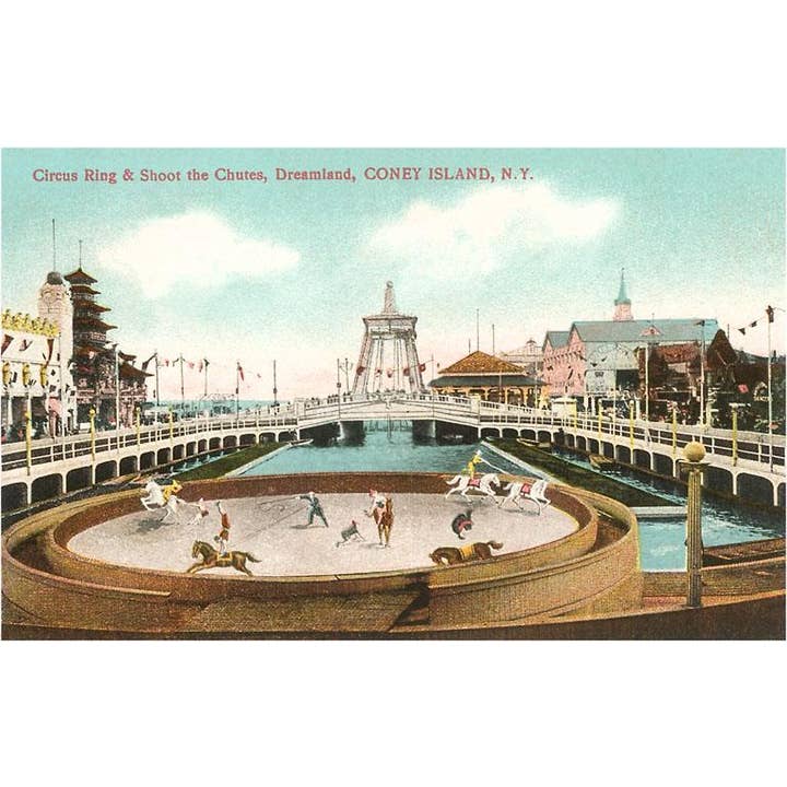 Found Image Press - Wholesale Magnet - Magnet NY-178 Circus Ring, Chute the Chutes, Coney Island, N