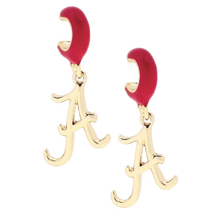 Alabama Crimson Tide Logo Huggie Hoop Earrings for wholesale by Canvas Style