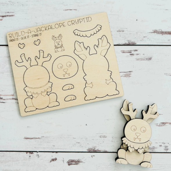 Reclaimed Woodworks Home Decor - Wholesale DIY Craft Kit - DIY Jackalope Magnet Kit MYTHICAL CRAFT KIT1