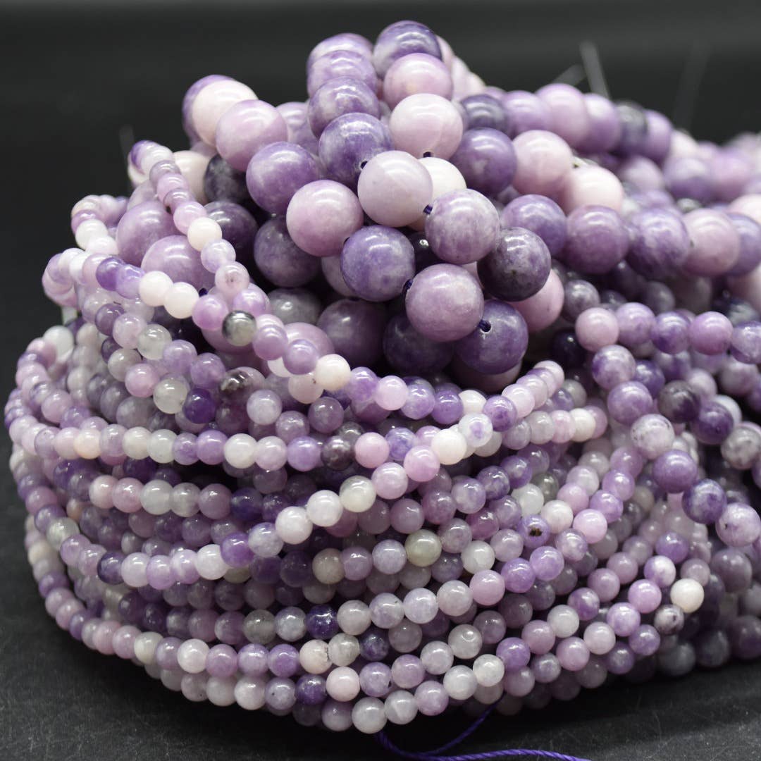 Oriental Direct Craft Supplies - Wholesale Beads - Lepidolite Semi-Precious Gemstone Round Beads 14'' Strand3