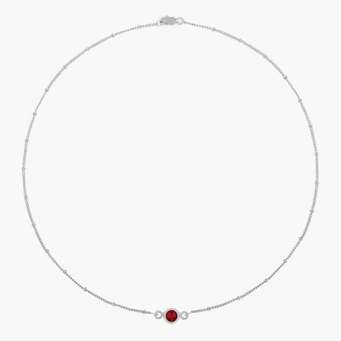 Jules Birthstone Necklace - Silver for wholesale by Brook & York