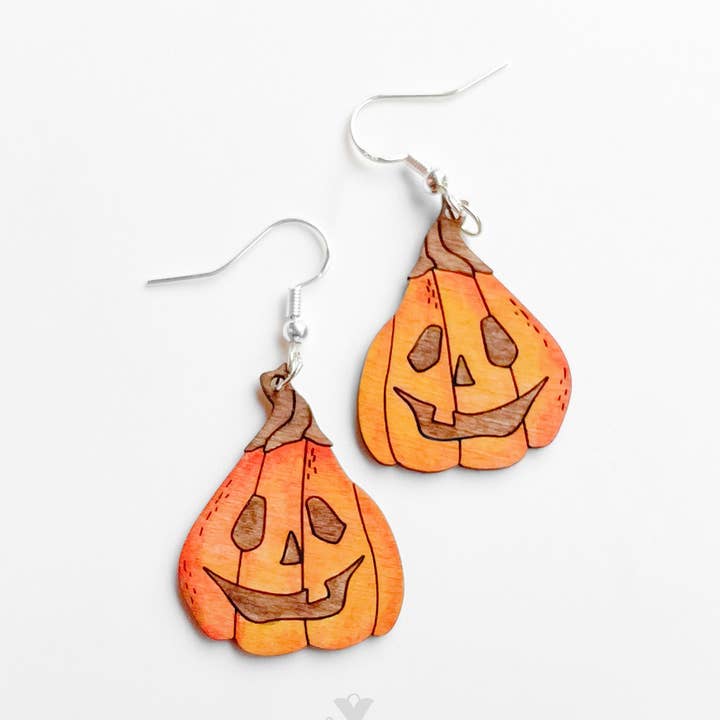 PinTonik - Vendita all'ingrosso Orecchini pendenti - Orecchini in argento sterling Spooky Wood Jack O Lantern0