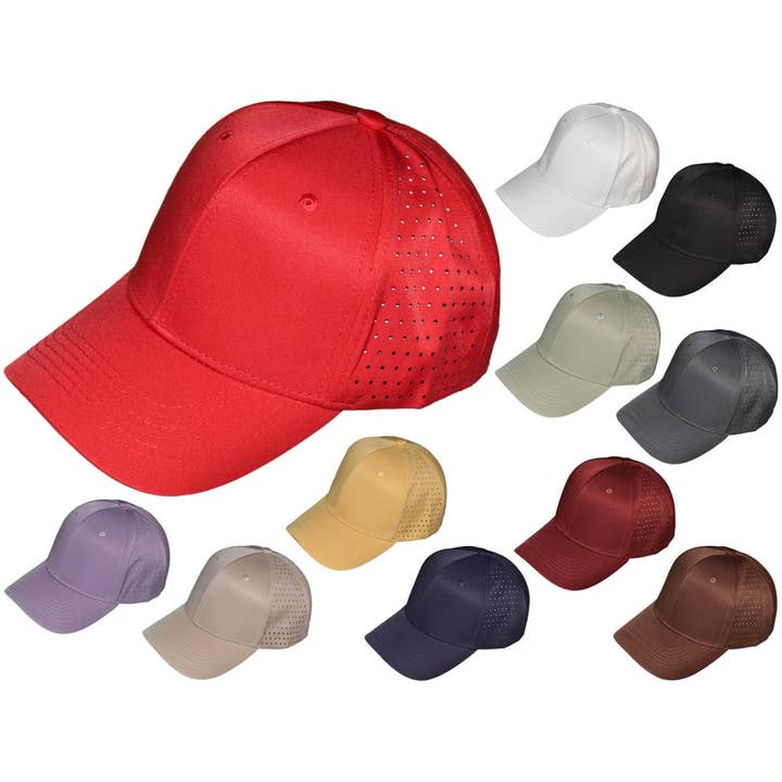 Buck Wholesale - Wholesale Trucker Hat - Unisex - Blank 6 Panel Laser Perforated Trucker Hats - (11 Colors)