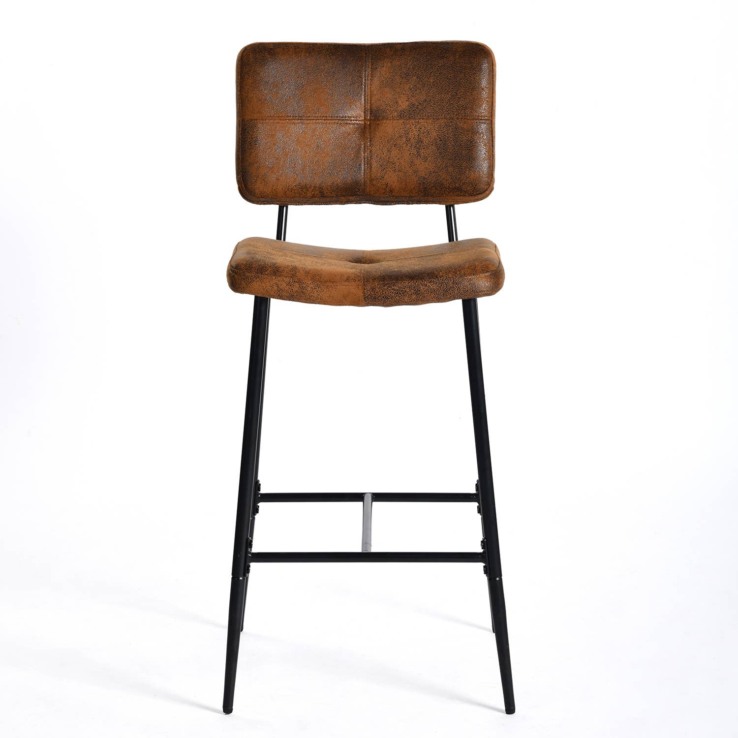 39F Inc. - Wholesale Stool - 26.7in Suede Brown Barstools with Metal Frame10