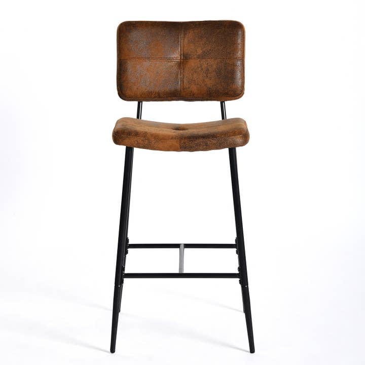 39F Inc. - Wholesale Stool - 26.7in Suede Brown Barstools with Metal Frame10