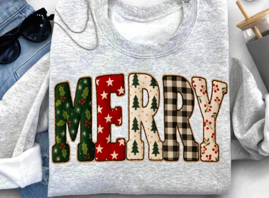 4 little hearts - Vente Sweat-shirt à imprimés – femme - Sweat-shirt de Noël patchwork joyeux1