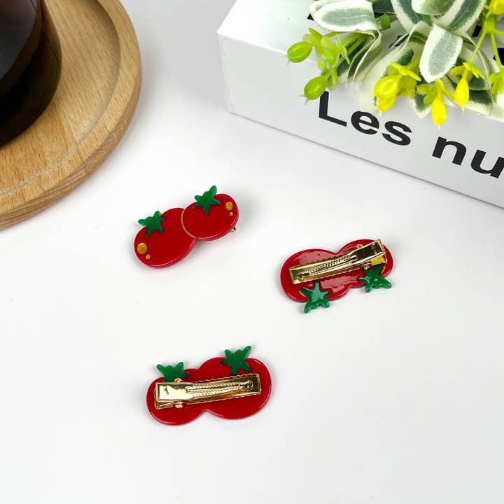 TheDivaSoap - Wholesale Hair clip – Women’s - Acetate Tomato Hair Clip,Acetate Vegetable Duckbill Clip3