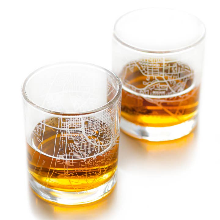 Baton Rouge Whiskey Map Glass (Set of 2) for wholesale by RES|SCU