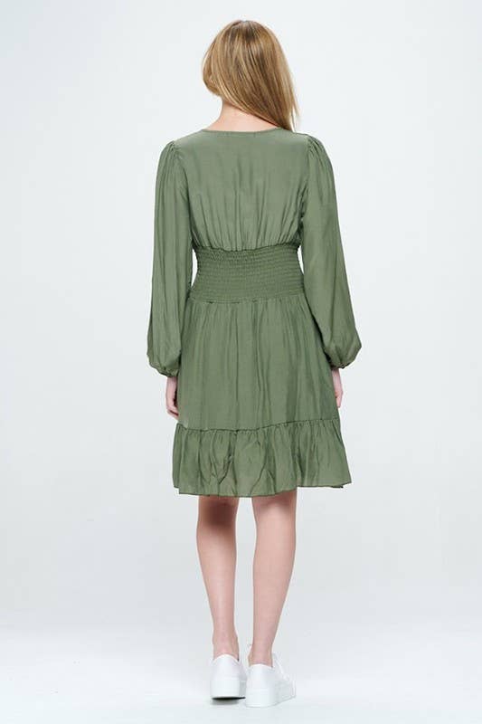 Hesperus - Wholesale Dress - Women's - Smocked Waist Square Neck Dress17