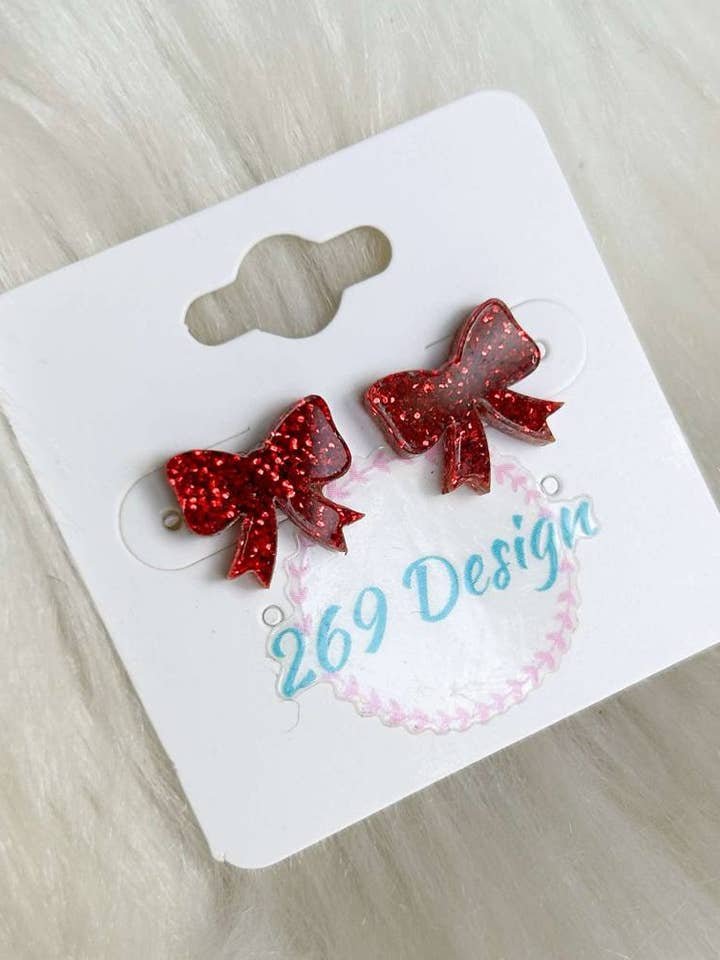 Glitter Bow Studs for wholesale by 269 Design