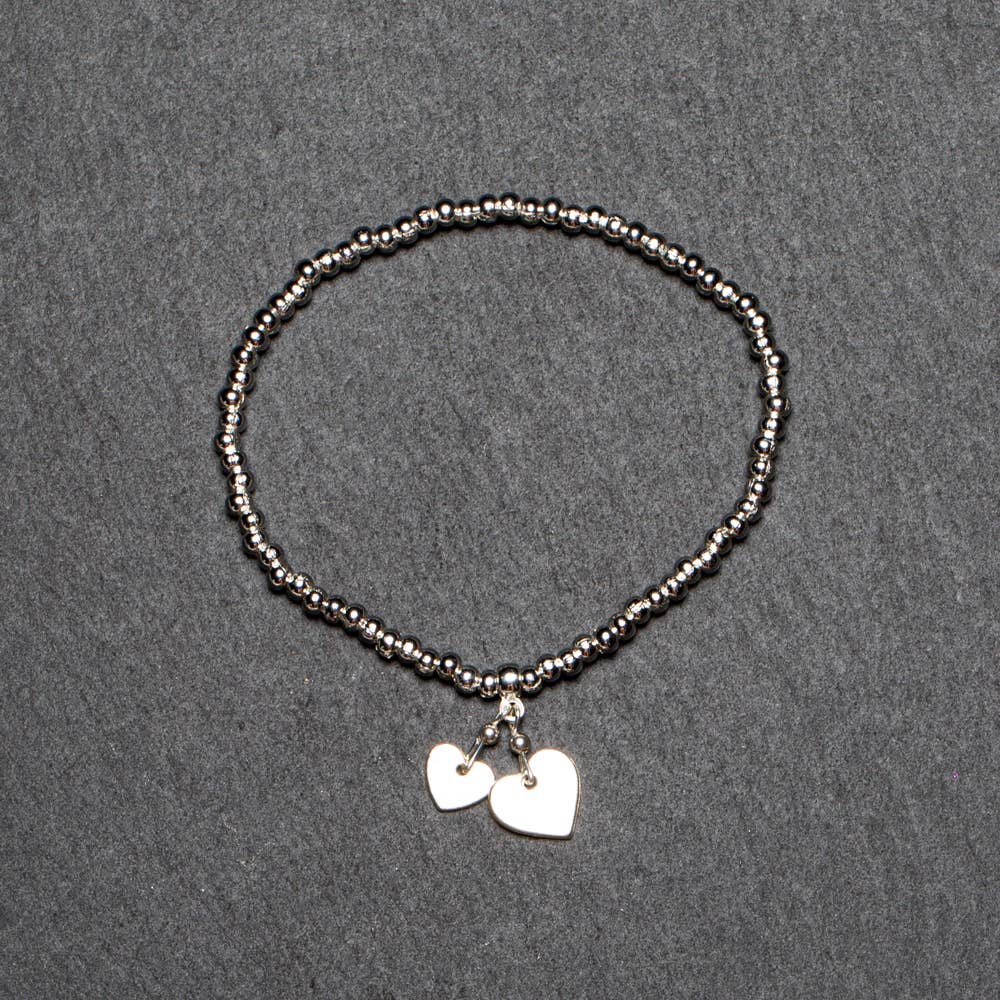 Suzie Blue Canada - Wholesale Charm/Dangle Bracelet - Heart Charm Bracelet In Silver Plate