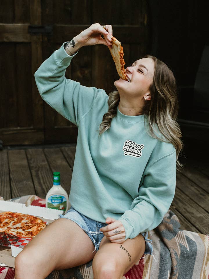 Stuck on Michigan - Vente Sweat-shirt à imprimés – femme - Sweatshirt unisexe en molleton à col rond Michigan Pizza + Ranch©4