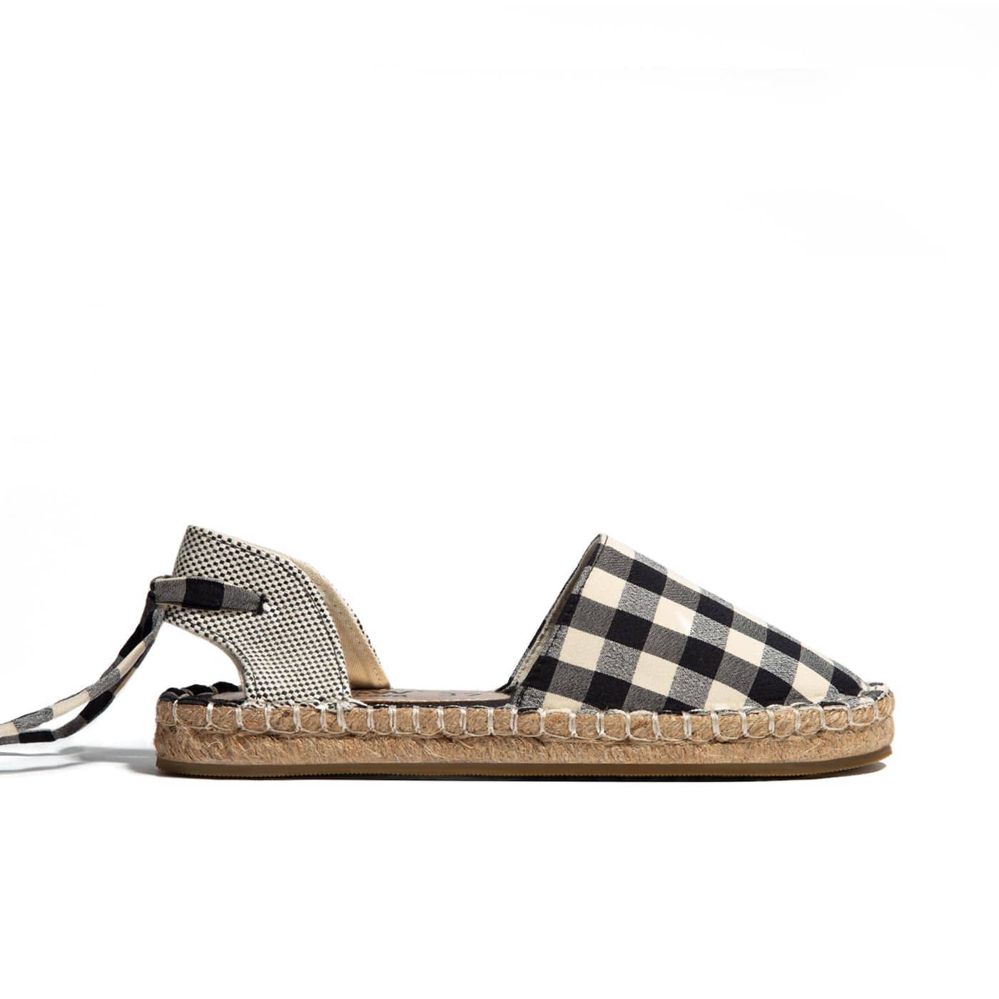 Break&Walk - Wholesale Sandals - Women's - Black Vichy Espadrilles1