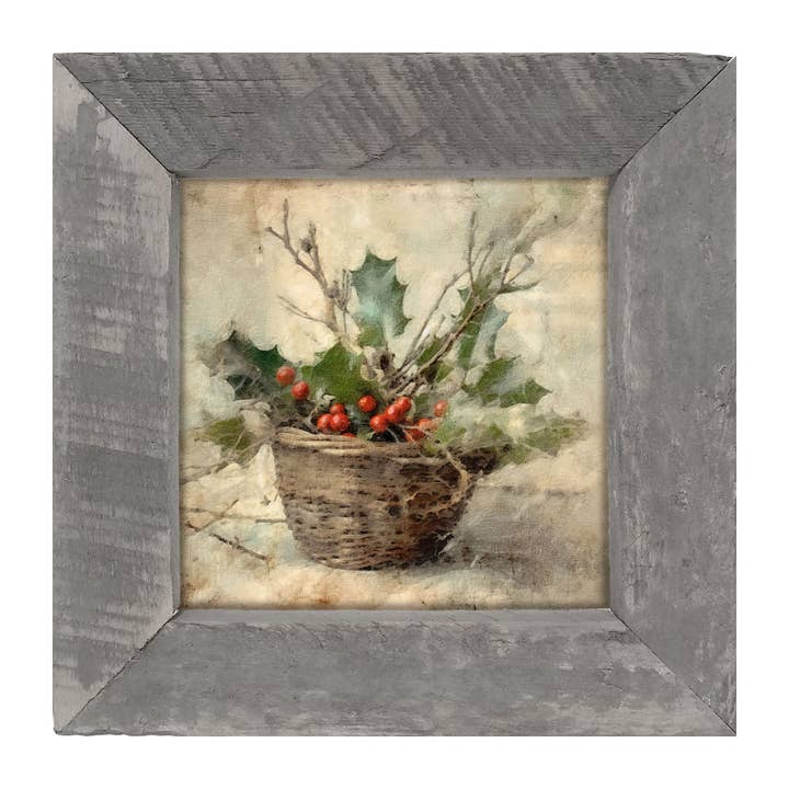 ginger blue - Wholesale Art Print - Basket- holly berries4