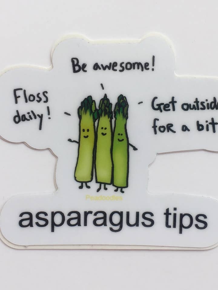 Asparagus Tips Vinyl Sticker for wholesale by Peadoodles