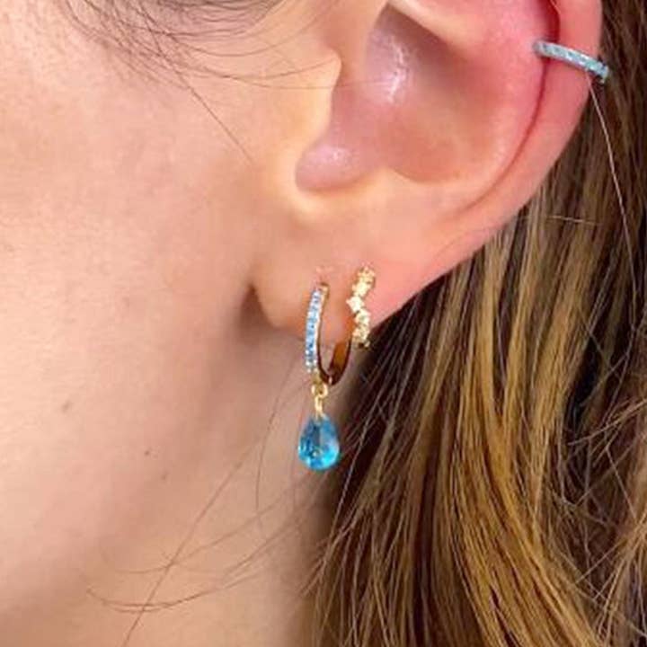 GEOMETRIC TEARDROP DIAMOND FRENCH EARRINGS_CWAJE1758 for wholesale by ACCITY