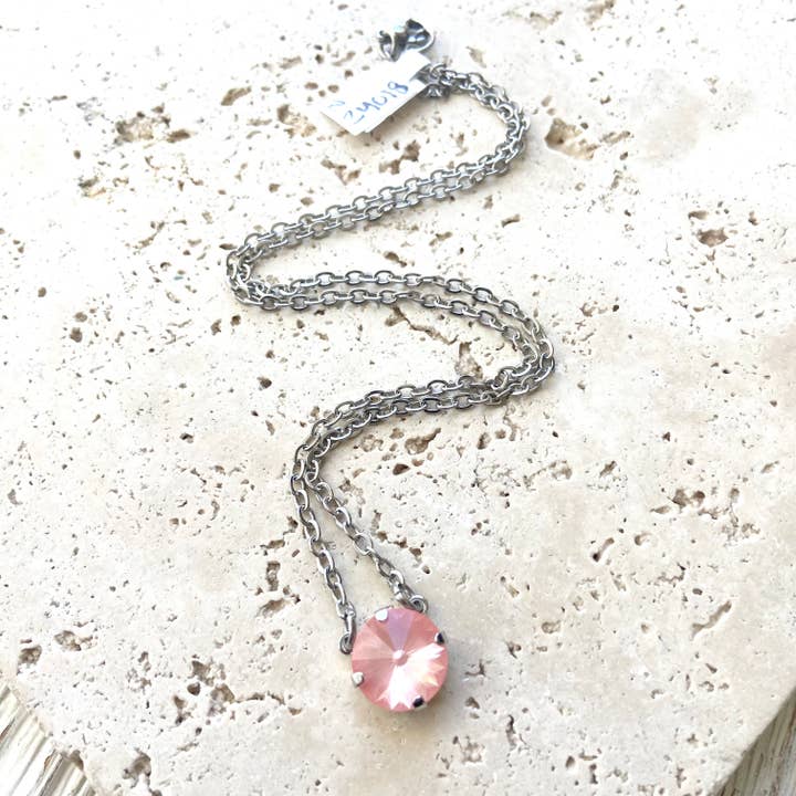 VB&CO Designs Handmade Jewelry - Wholesale Pendant/Charm Necklace - Swarovski flamingo crystal necklace