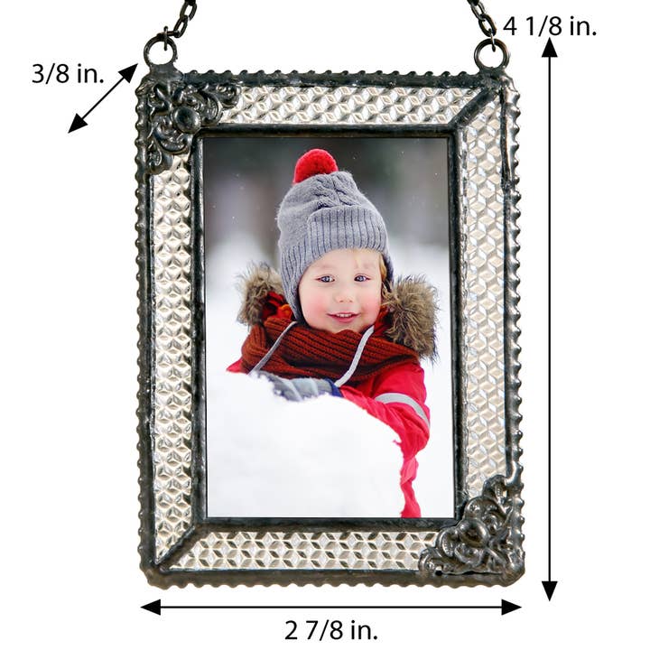 J Devlin Glass Art & Bert Anderson Collection - Wholesale Picture Frame - 2x3 Christmas Picture Frame Ornament By J Devlin - Orn 254