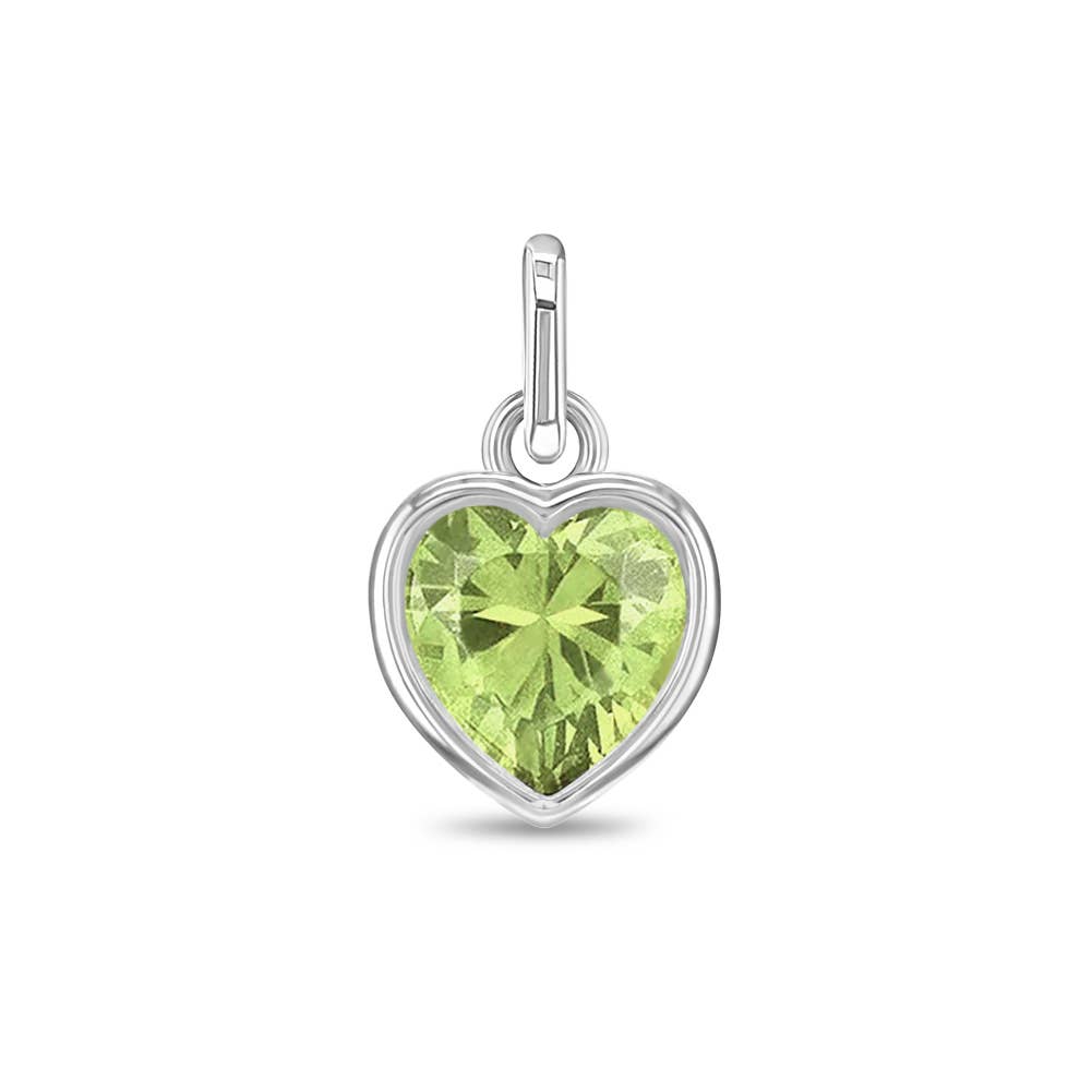 In Season Jewelry – wholesale Individual charm/pendant – Birthstone Heart Charm for Charm Bracelet - Sterling Silver15