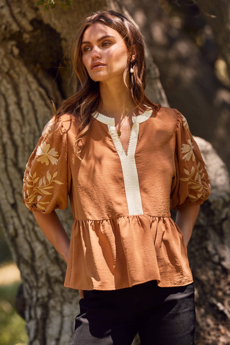 Oddi - Wholesale Blouse - Women's - Plus Solid Airflow Peplum Blouse 4