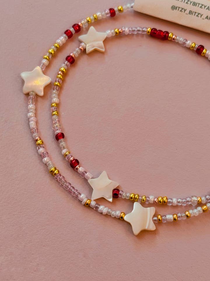 Starlit Dreams — Handstrung Glass Beaded Necklace for wholesale by Itzy Bitzy Art Shop