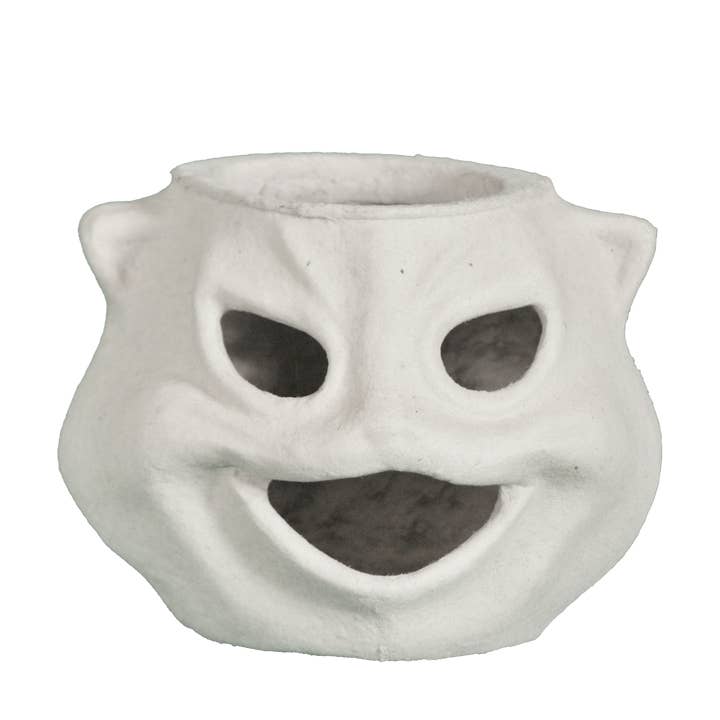 Bare Naked Crafts - Wholesale Decorative Tabletop Object - Cat Face Pumpkin, ready-to-finish paper mache