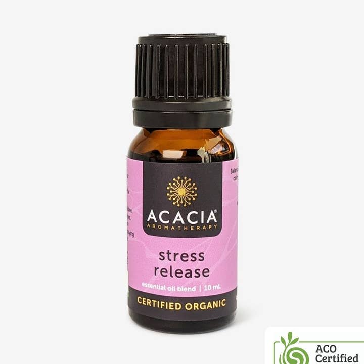 Stress Release Certified Organic Essential Oil Blend for wholesale by Acacia Aromatherapy