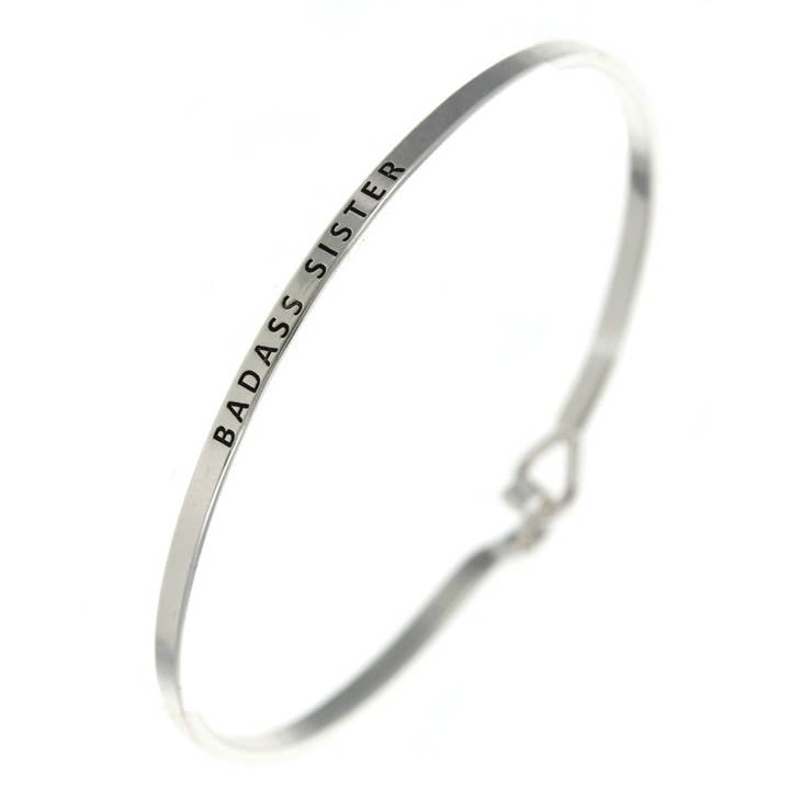Bracelet à message gravé inspiré FR4827 BADASS Sister_3 mm pour la vente par 0011 PREMIERE