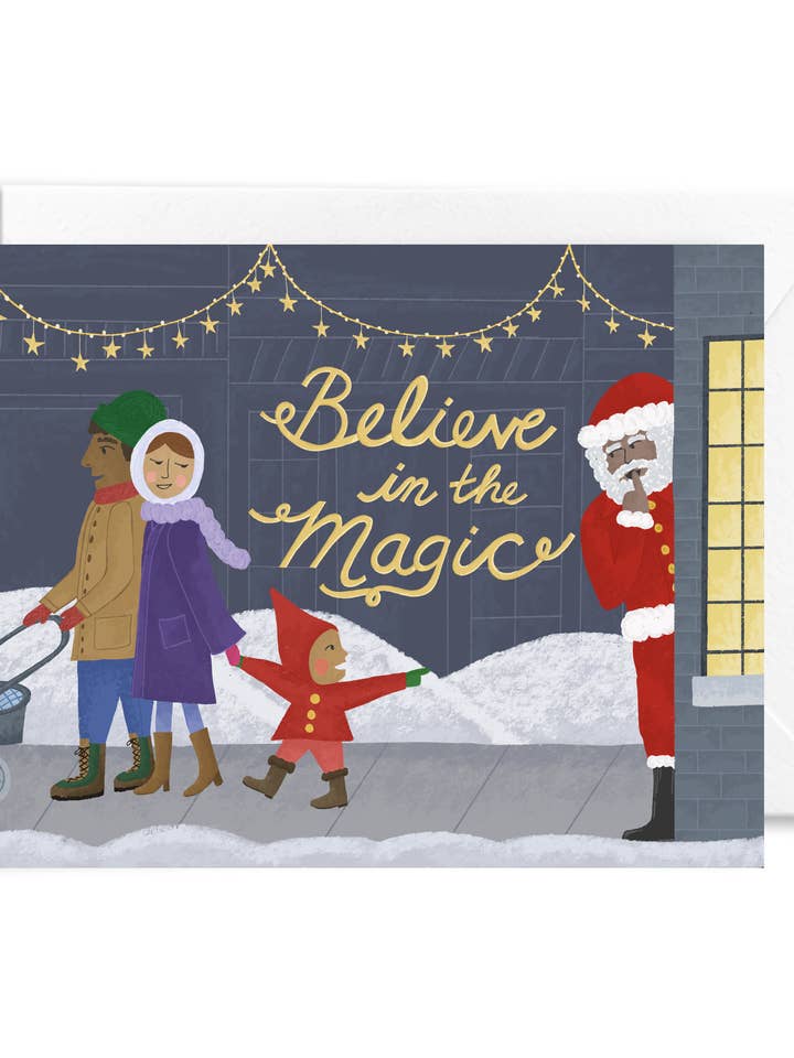 Santa Christmas Holiday Greeting Card for wholesale by Courtney Beyer Design