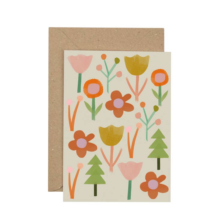 Plewsy - Vente Carte de vœux classique - Carte blanche florale