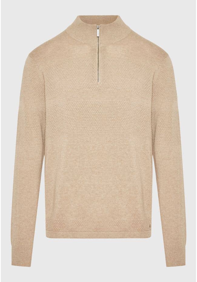 Funky Buddha - Vendita all'ingrosso Maglione tricot - Uomo - Pullover da uomo con mezza zip e motivo a cialda11