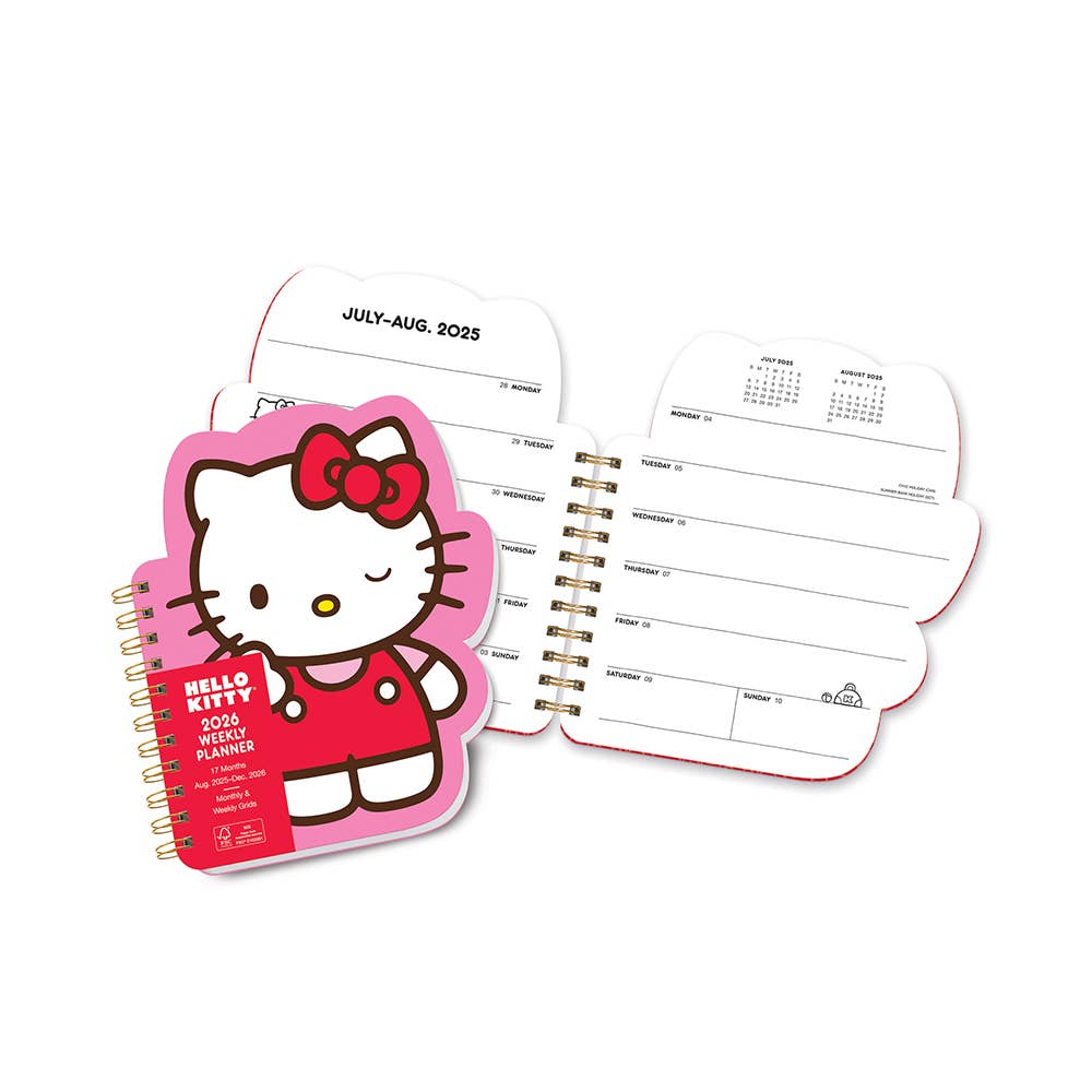 Studio Oh! - Wholesale Planner - 2026 Hello Kitty Playful Pink Die-Cut Weekly Planner3