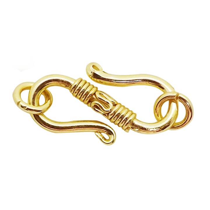 CG-215 18K Gold Overlay Over Copper Wire-Wrapped Double S-Hook Clasp with Connector Rings | Wholesale Collection for wholesale by Bali Designs