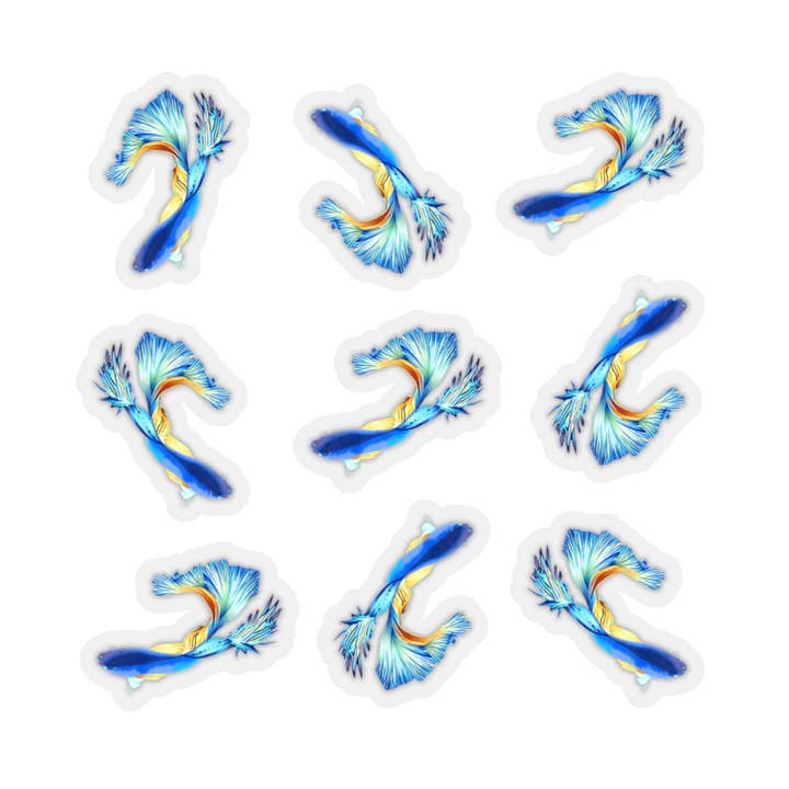 Blue Lagoon Transparent Sticker Sheet for wholesale by Creative Bunny Prints