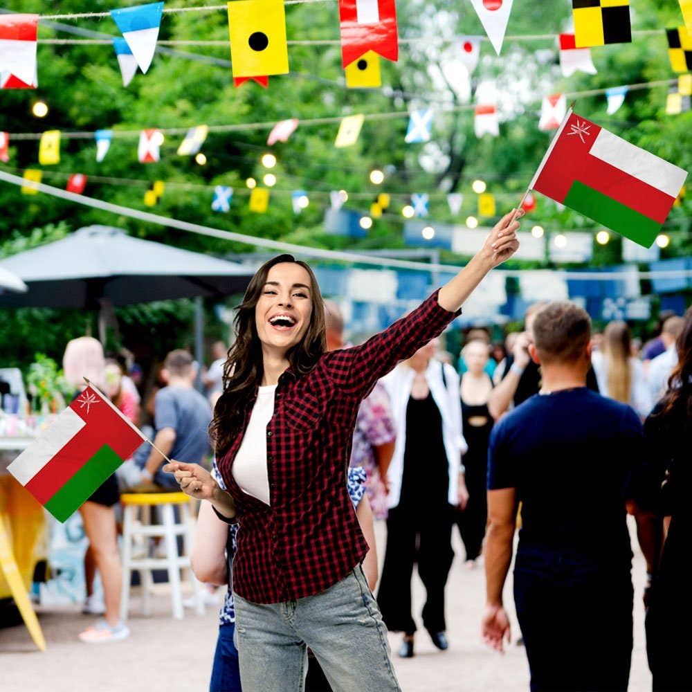 Flags Importer - Wholesale Flag - Oman 12x18in Stick Flag1