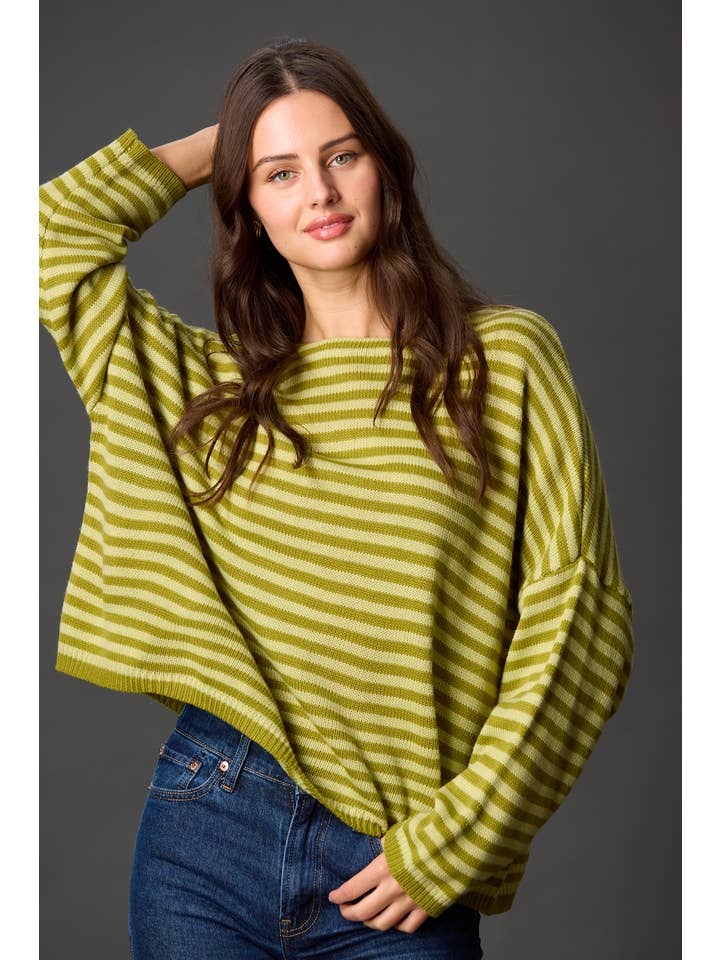 Before You Collection - Wholesale Knit Sweater - Women's - Striped T-Body Sweater36