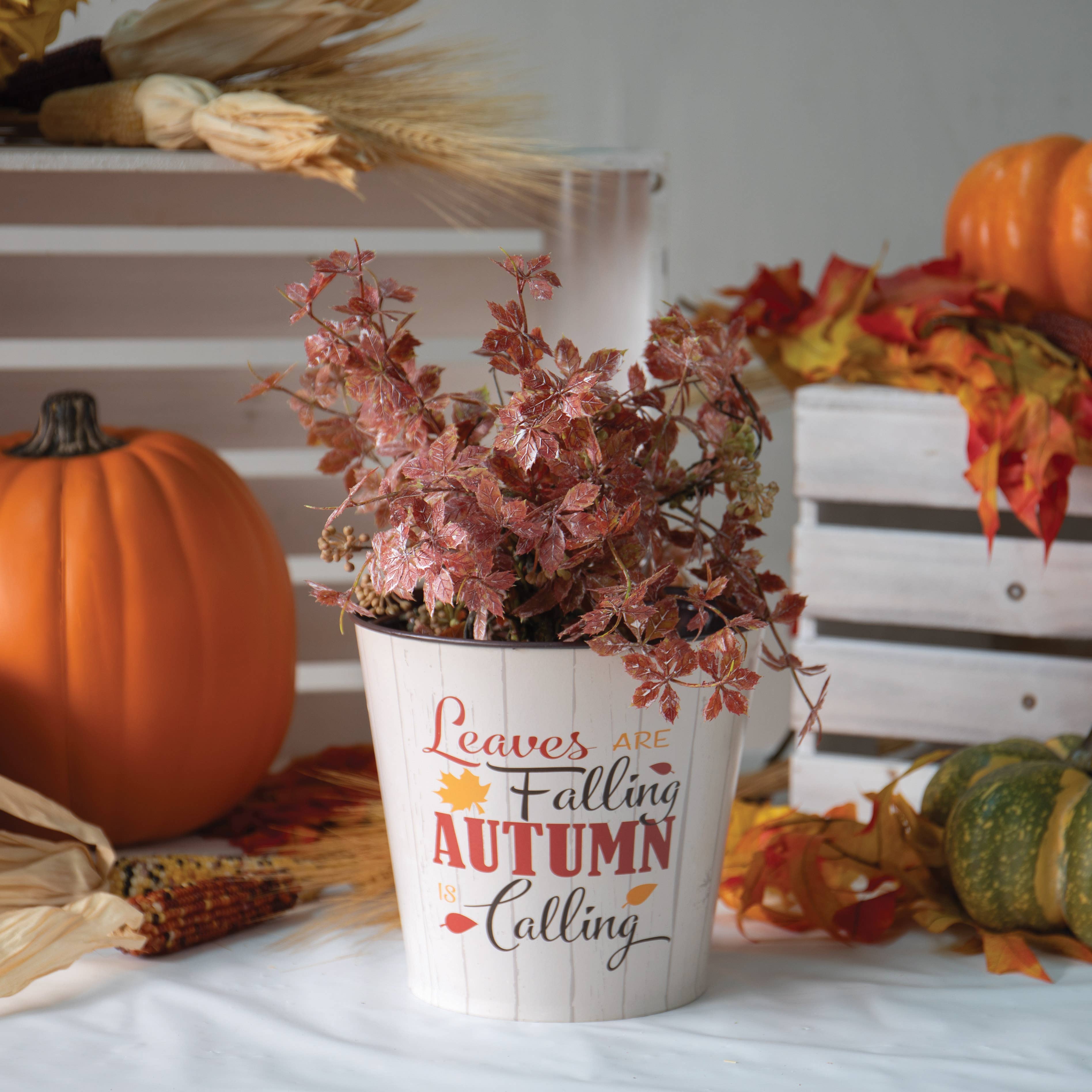 Willow Group - Wholesale Plant Pot - Leaves are Falling Tin Planter3