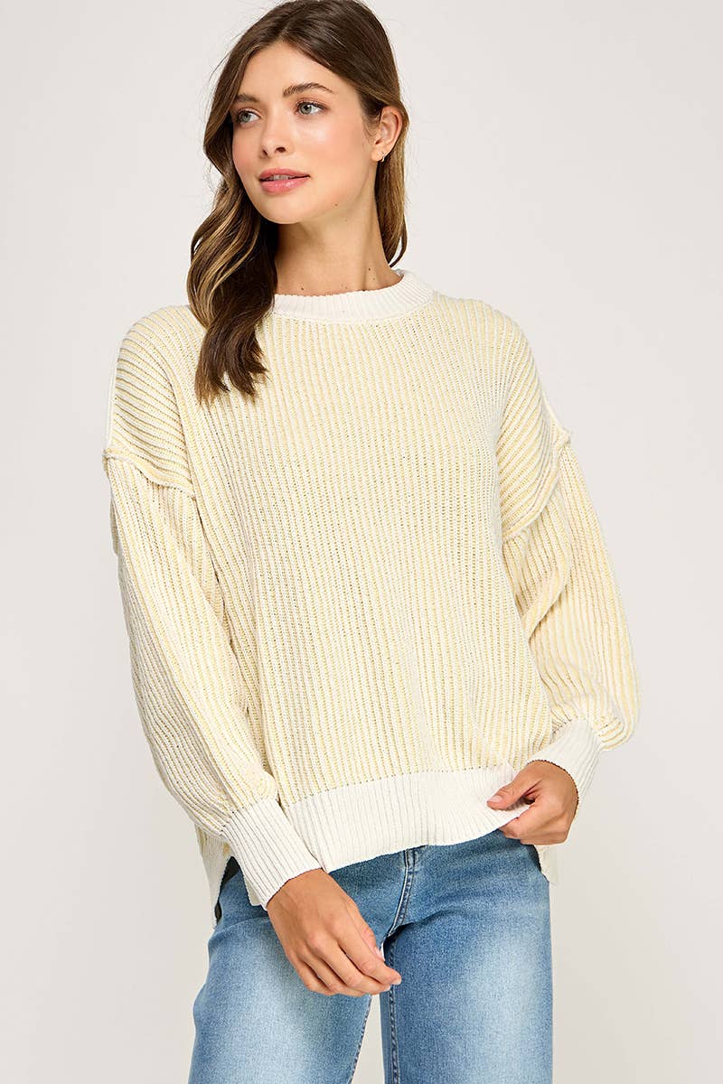 Miss Love - Wholesale Knit Sweater - Women's - Super Soft Strip Sweater35