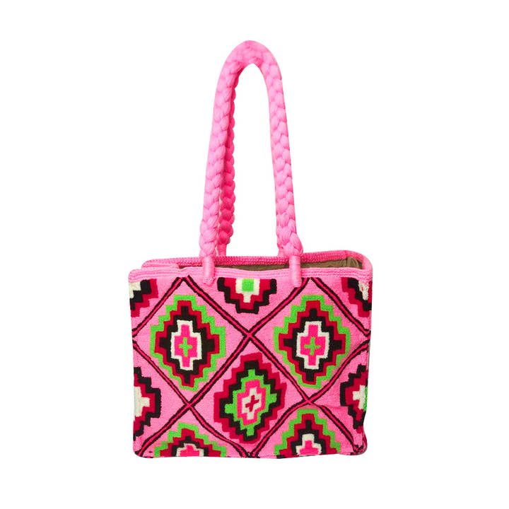 Saco Grande com Estampa Rosa Bebé por atacado de LE POM POM