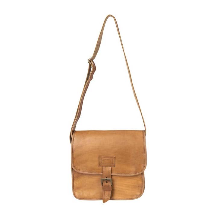 Sac Messager en Cuir Naturel | Marron pour la vente par Jerusalem Sandals