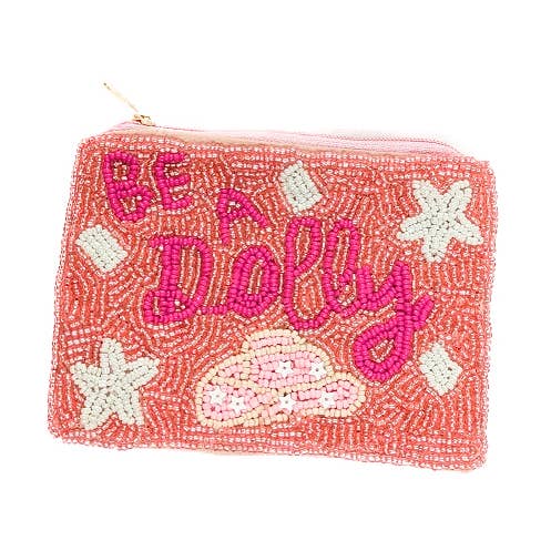 Ladies "Be a Dolly" Themed Beaded Coin Purse for wholesale by Nima Accessories Inc