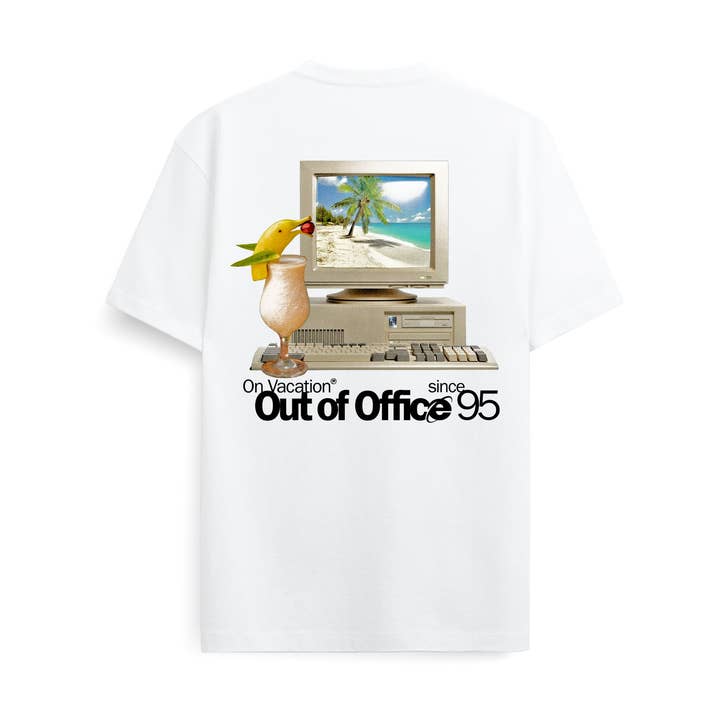 Maglietta Fuori Ufficio - Bianca per la vendita all'ingrosso da parte di On Vacation
