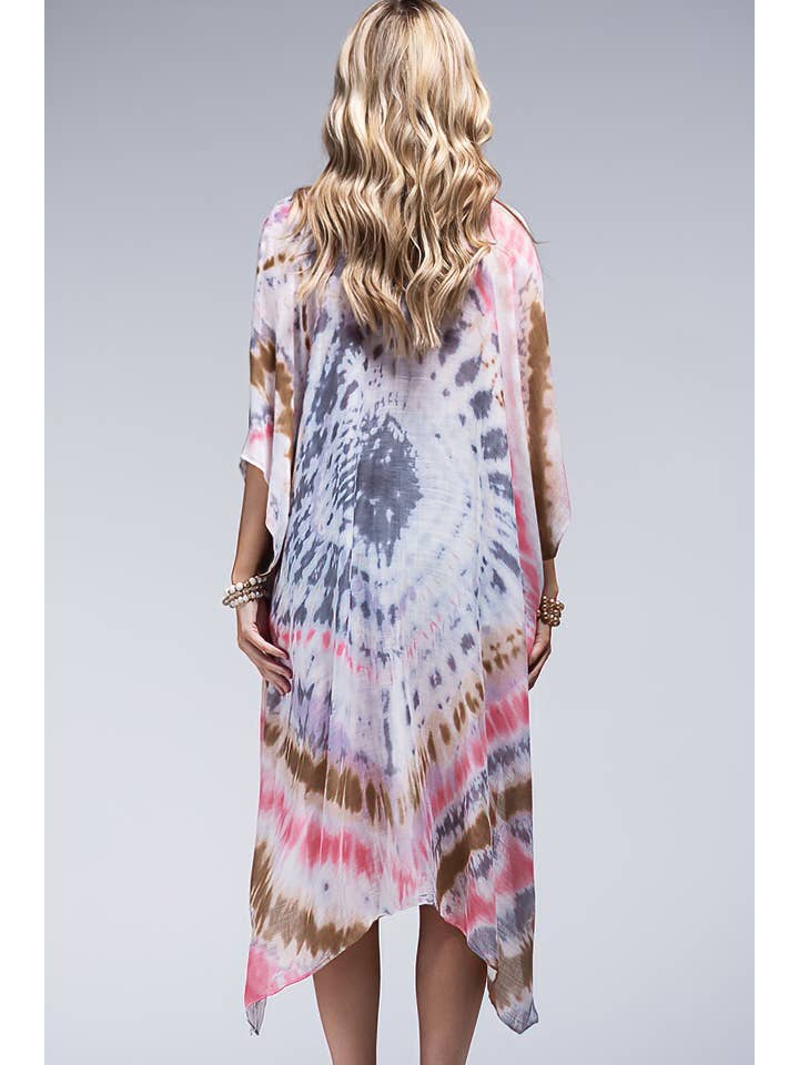 Rosa Multi Urbanista leichter Kimono mit sanftem Batikmuster für den Großhandel auf Faire3