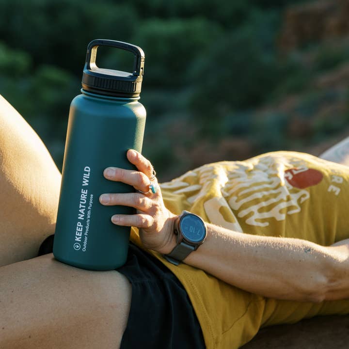 Keep Nature Wild - Wholesale Water Bottle - Insulated 32oz Water Bottle with Handle Clip | Forest3