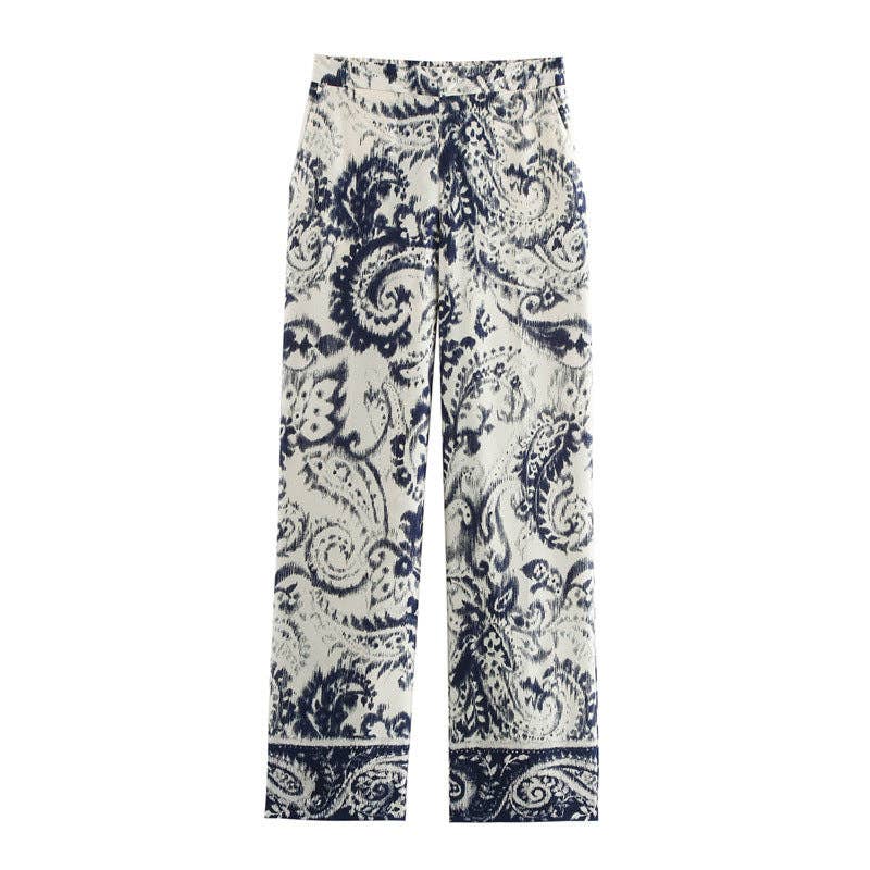 Marayn - Wholesale Lounge Set - Women's - Autumn Silk Print Set Elegant  Effortless Style0