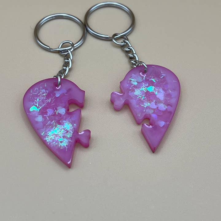 Gardeners Harbor - Wholesale Keychain - Unisex - Heart Puzzle Pieces Key Chain SetsÂ